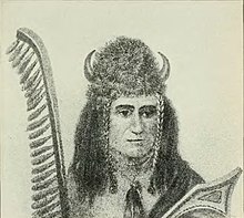 Chief Kishkekosh of the Meskwaki, after whom the county was originally named Kishkekosh, A Chief of the Fox Indians - History of Iowa.jpg