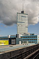 * Nomination Kista Science Tower seen from Kista Metro station. Kista, Stockholm. --ArildV 13:45, 24 August 2014 (UTC) * Promotion Do we really need the yellow eye catcher? But anyhow, its of good quality and QI. --Cccefalon 15:33, 24 August 2014 (UTC) No we dont, but I dont know here. I like the cloud behind the building. I think I will upload your suggestion as a alternative version. Thank your for your review. --ArildV 13:38, 25 August 2014 (UTC)