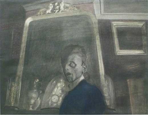 Zelfportret met spiegel (1908)
