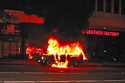 An SUV on fire in Pasadena, California Lightmatter carbq.jpg