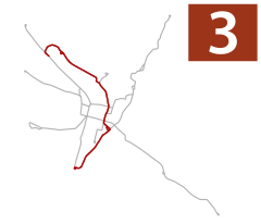 Mapa przebiegu linii kolejowej 3
