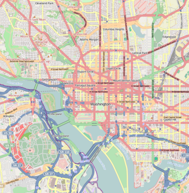 375px Location Map Washington DC Cleveland Park To Southwest Waterfront 