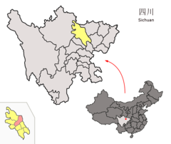 Location of Jiangyou within Sichuan (China).png