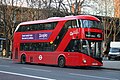 19 December 2014 route 453 displaying Dulwich Library (a route 12 destination) during an in service blind change at Elephant & Castle