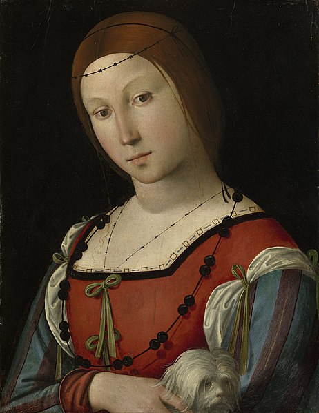 File:Lorenzo Costa (1460-1535) - Portrait of a Lady with a Lapdog - RCIN 405762 - Royal Collection.jpg