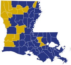 Louisiana republikánus elnökválasztási eredményei megyénként, 2016.svg