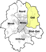 Location of the east district in the city of Münster