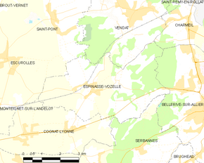 Poziția localității Espinasse-Vozelle