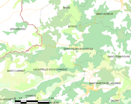 Mapa obce Saint-Julien-Boutières