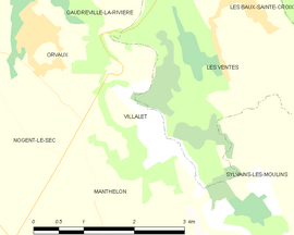 Mapa obce Villalet