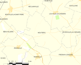 Mapa obce Moutiers