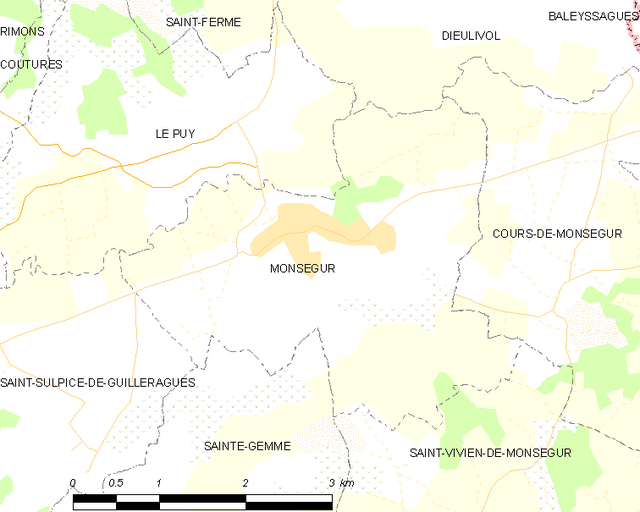 Poziția localității Monségur