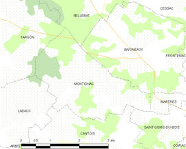 Mapa obce Montignac