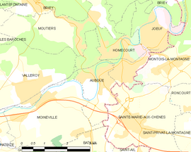 Mapa obce Auboué