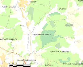 Mapa obce Saint-Martin-d’Heuille