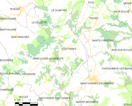 Mapa obce Gouttières