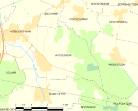 Mapa obce Andolsheim