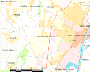 Poziția localității Charnay-lès-Mâcon