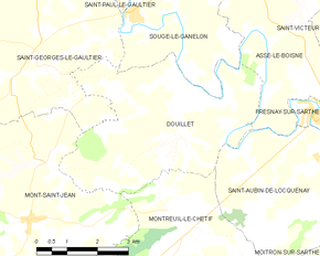 Poziția localității Douillet