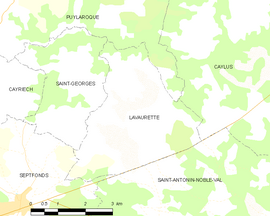 Mapa obce Lavaurette