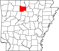 Map of Arkansas highlighting Searcy County.svg