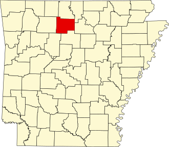 Location of Searcy County in Arkansas Map of Arkansas highlighting Searcy County.svg