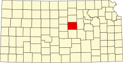 Karte von Saline County innerhalb von Kansas