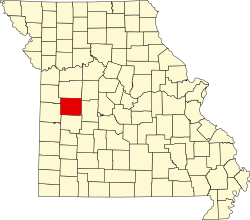 Map of Henry County within Missouri