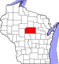 Map of Wisconsin highlighting Marathon County.svg