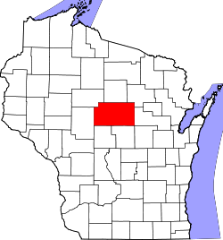 Karte von Marathon County innerhalb von Wisconsin