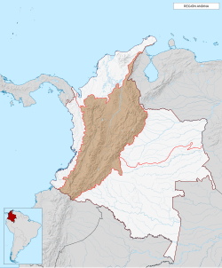 Regiunea Andină din Columbia - Locație