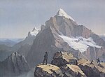 Triglav sedd från väster. Oljemålning från 1844 av Markus Pernhart.