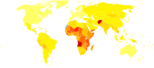 220px Maternal conditions world map DALY WHO2002.svg