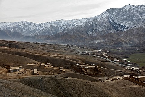 This is a landscape view of Anaba District in Panjshir Province, Afghanistan.