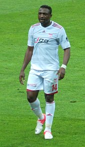 Nigerian striker Michael Eneramo is the youngest player to score a hat-trick in USM Alger's first team, at 19 years old. Michael Eneramo'13.JPG