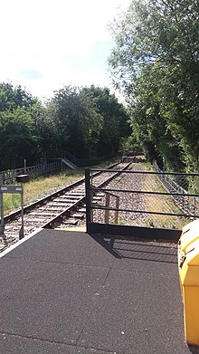 The end of the Northern Heights plan at Mill Hill East Mill Hill East platform end.jpg