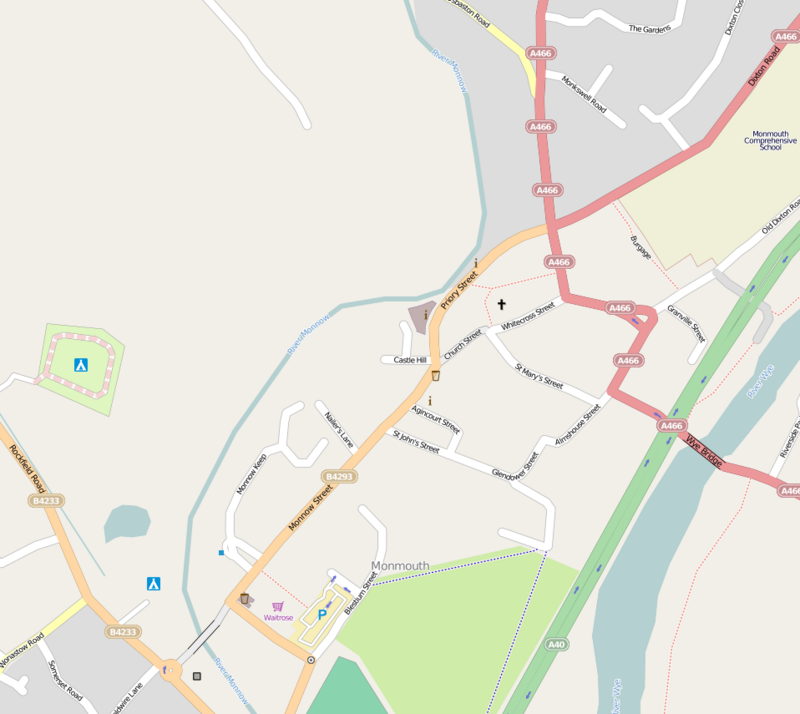 Karte von Monmouth Straßen