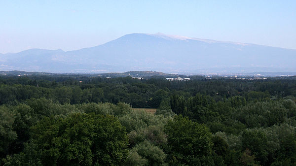 Mont Ventoux as seen from Avignon, around 50 km (30 miles) away.