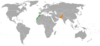 Location map for Morocco and Pakistan.