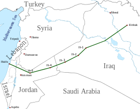 Obraz ilustrujący odcinek rurociągu Mosul - Hajfa