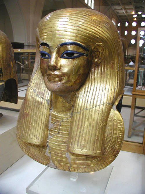 Gilded mummy mask of Yuya, now in the Cairo Museum