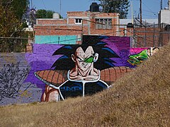 Mural de Dragon Ball Z en una calle de Aguascalientes 22.jpg
