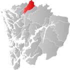 Locator map showing Modalen within Hordaland