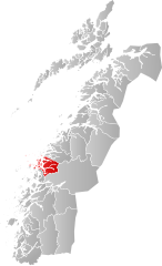 Locatie van de gemeente in de provincie Nordland