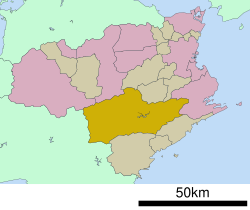 Naka okulunun Tokushima Prefecture'daki konumu