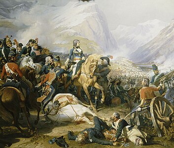 «Bonaparte ĉe la batalo de Rivoli» de Henri Félix Emmanuel Philippoteaux