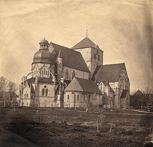 Нидаросский кафедральный собор в Тронхейме, Норвегия в 1857 году