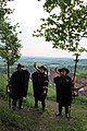 Night watchmen above Schwalenberg in North Rhine Westphalia in Germany