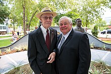 Past North Charleston mayors John E. Bourne Jr. and R. Keith Sumney at the Wall of Service dedication in 2015. North Charleston dedicates Wall of Service (19043809843).jpg