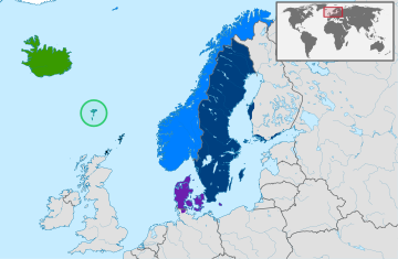 The North Germanic languages in the Nordic countries